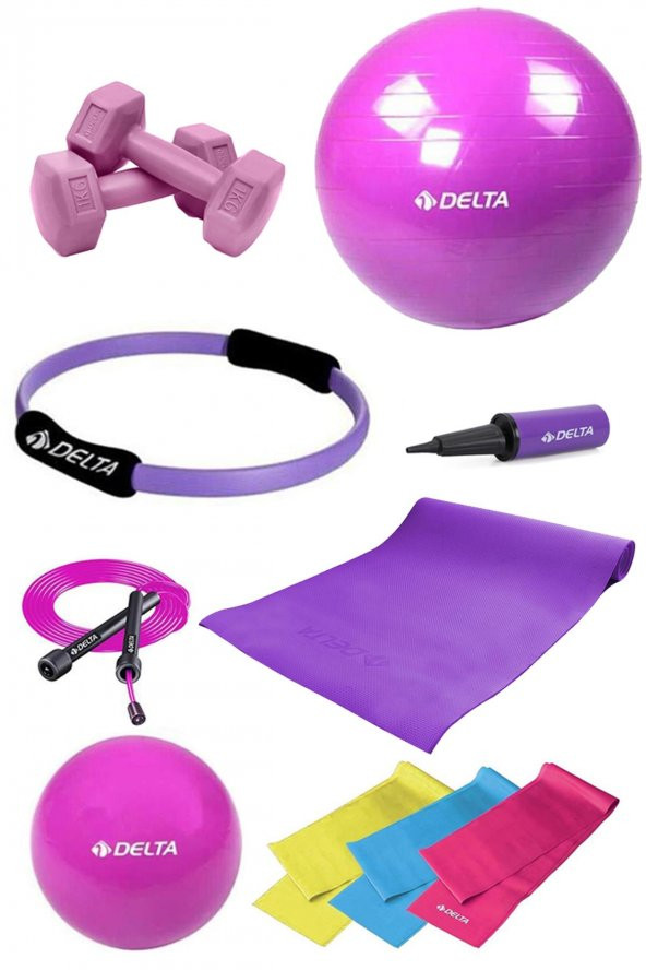 Delta 4 MM Minderli PMS Mor Full Pilates Seti ( 55 cm - 20 cm )