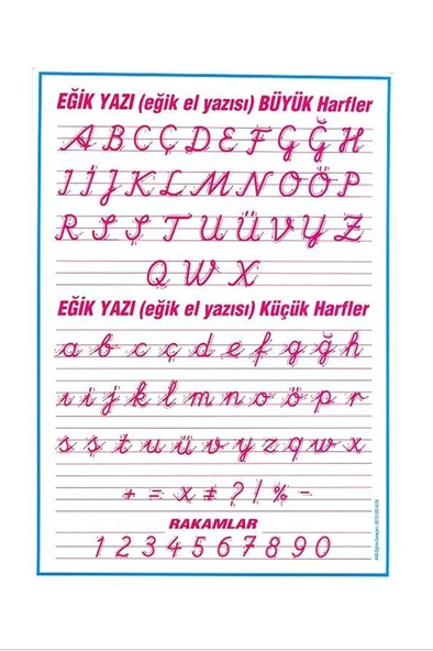 Gülpaş Bitişik Eğik El Yazısı Selefonlu Çıtalı( 50*70)