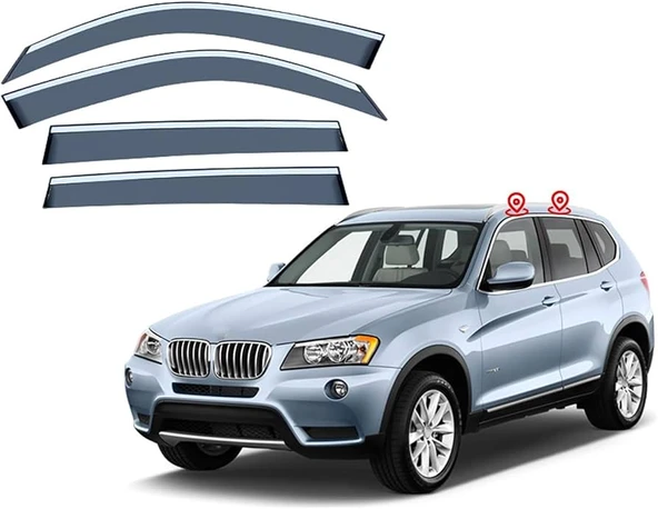 Bmw X3 F25 2011 2017 Kromlu Cam Rüzgarlığı İthal
