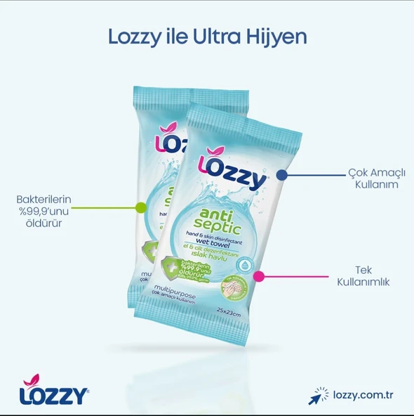 Lozzy El ve Cilt Dezenfektan Mendilleri - 30'lu Antiseptik Mendil Paketi - 4