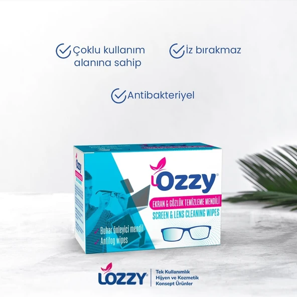 Lozzy Ekran ve Gözlük Temizleme Mendili - Tek Kullanımlık 30'lu Paket