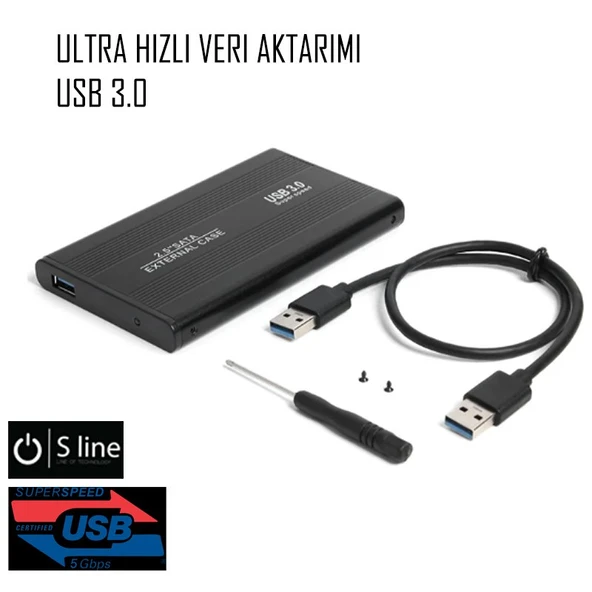 S Line 2,5" Harici SATA HDD/SSD Kutusu