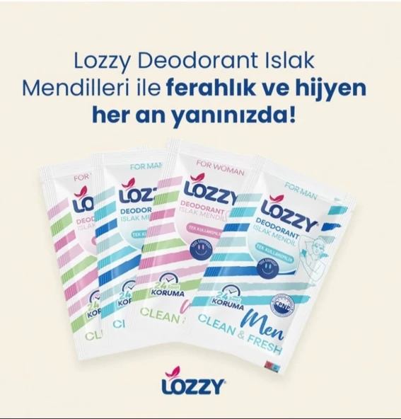 Lozzy Kadınlar İçin Deodorant Mendilleri - 30'lu Vücut Mendili Paketi - 4