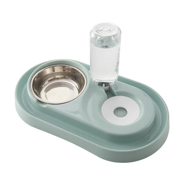Süslüpati Kedi Köpek Mama ve Su Kabı Gri