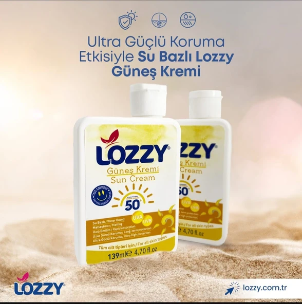 Lozzy SPF50+ Su Bazlı Matlaştırıcı Güneş Kremi - 139 ml