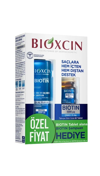 Bioxcin Biotin 5000 mg 60 Tablet + Biotin Şampuan  300 ml