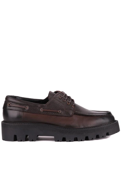 Shoetyle - Kahverengi Hakiki Deri Bağcıklı Erkek Günlük Ayakkabı 115-K512 - Resim 2