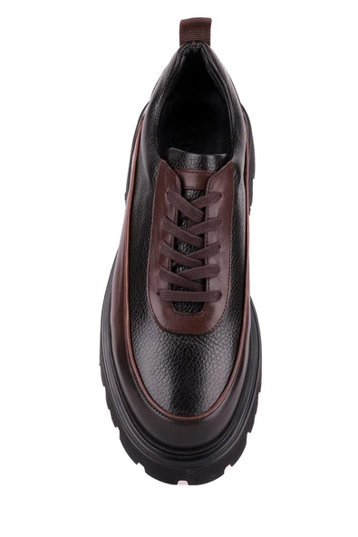 Shoetyle - Kahverengi Hakiki Deri Bağcıklı Erkek Günlük Ayakkabı 115-K534 - Resim 7