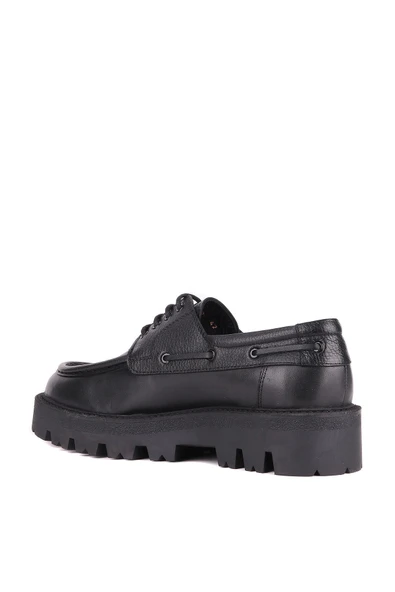 Shoetyle - Siyah Hakiki Deri Bağcıklı Erkek Günlük Ayakkabı 115-K512 - Resim 6