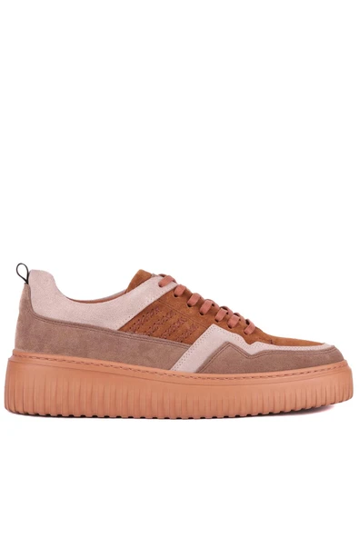 Shoetyle - Taba Hakiki Süet Bağcıklı Erkek Sneaker 115-K502 - Resim 2