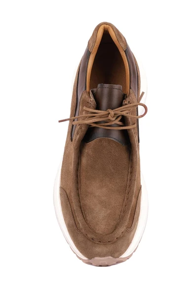 Shoetyle - Vizon Hakiki Süet Bağcıklı Erkek Günlük Ayakkabı 115-K525 - Resim 7