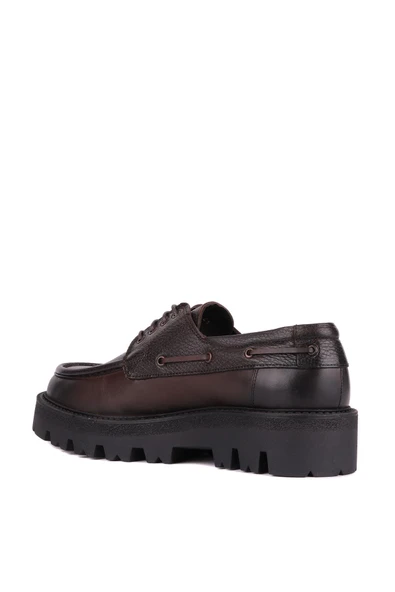 Shoetyle - Kahverengi Hakiki Deri Bağcıklı Erkek Günlük Ayakkabı 115-K512 - Resim 6