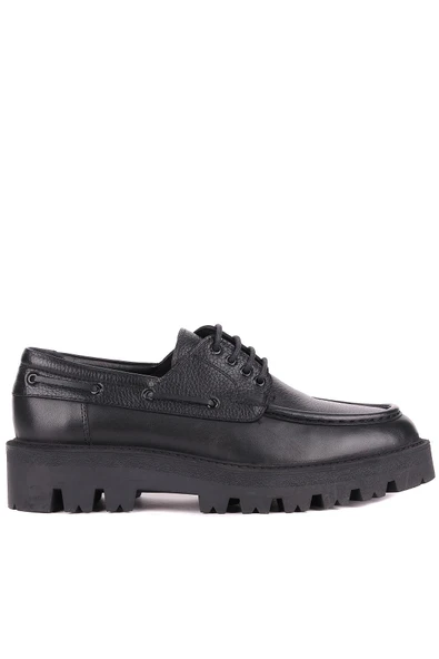 Shoetyle - Siyah Hakiki Deri Bağcıklı Erkek Günlük Ayakkabı 115-K512 - Resim 2