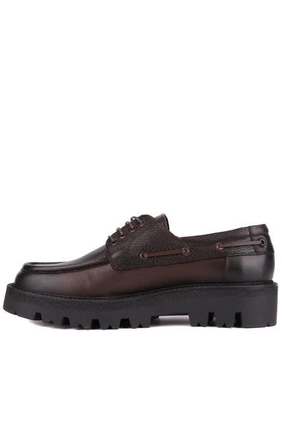 Shoetyle - Kahverengi Hakiki Deri Bağcıklı Erkek Günlük Ayakkabı 115-K512 - Resim 5