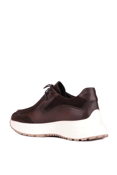 Shoetyle - Kahverengi Hakiki Deri Bağcıklı Erkek Günlük Ayakkabı 115-K525 - Resim 6
