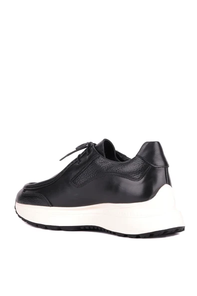 Shoetyle - Siyah Hakiki Deri Bağcıklı Erkek Günlük Ayakkabı 115-K525 - Resim 6