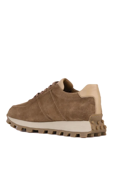 Shoetyle - Vizon Hakiki Süet Bağcıklı Erkek Sneaker 115-K556 - Resim 5