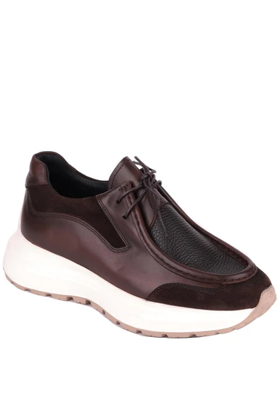 Shoetyle - Kahverengi Hakiki Deri Bağcıklı Erkek Günlük Ayakkabı 115-K525 - Resim 3