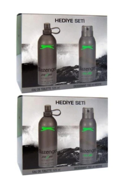 Slazenger Active Sport Yeşil Erkek Parfümü 125ml Deodorant 150ml Set X 2 Adet