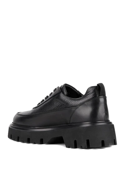 Shoetyle - Siyah Hakiki Deri Bağcıklı Erkek Günlük Ayakkabı 115-K534 - 6