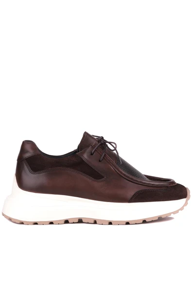 Shoetyle - Kahverengi Hakiki Deri Bağcıklı Erkek Günlük Ayakkabı 115-K525 - Resim 2