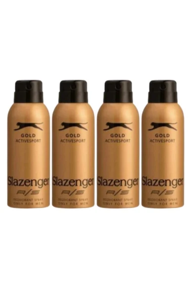 Slazenger Active Sport Gold Deo 150 ml - Erkek Deodorantı X 4 Adet