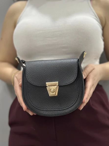 Klasik kapaklı siyah cilt çanta - 2