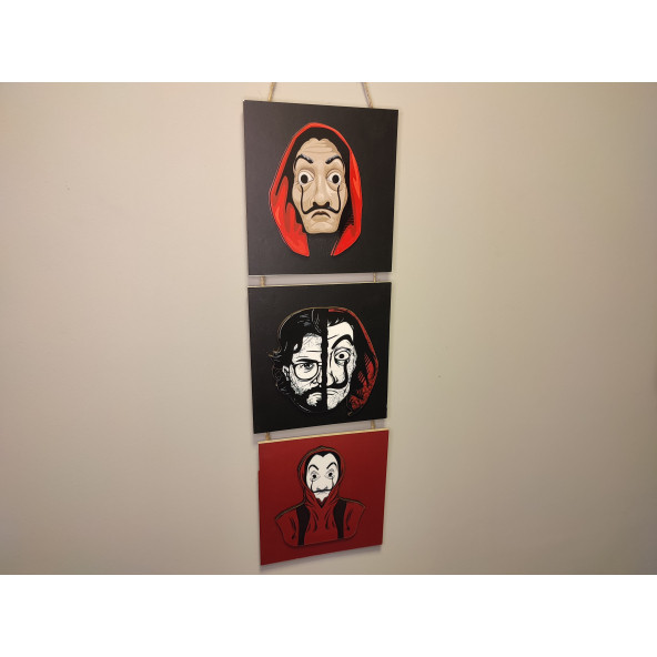 AYYBUU La Casa de Papel Dekoratif Tablo 3 Parça - 2