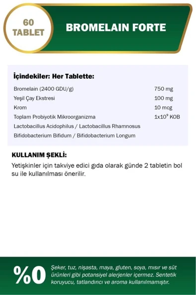 Nutraxin Bromelain Forte 60 Tablet 4'lü - 3