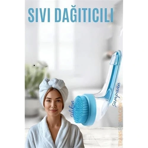 Şampuan Hazneli Silikon Saç Yıkama Peeling ve Masaj Fırçası