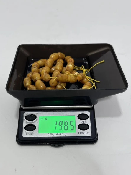 Kapsül Kesim Doğal Kaya Damla Kehribar Tesbih 33lük 19,84 Gram - 5