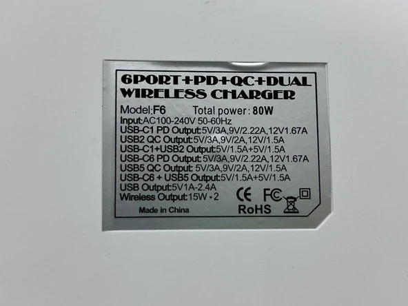 6 Port Usb Dual Kablosuz Şarj Cihazı 80W - 4