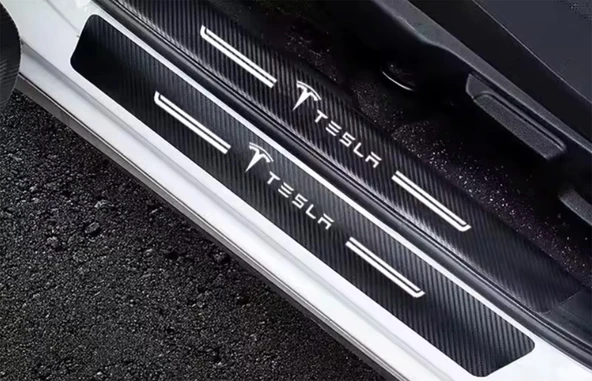 Tesla Model S/X Karbon Görünüm Kapı Eşiği Sticker - 5