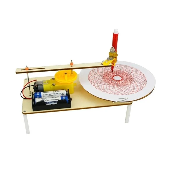 Ahşap DIY Pilli Çizim Robotu