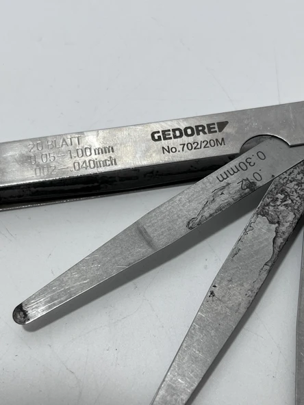 Gedore 702/20M Filler Çakısı Sentil Çakısı 20 Kanat 0,05-1,00mm 2.El - 2