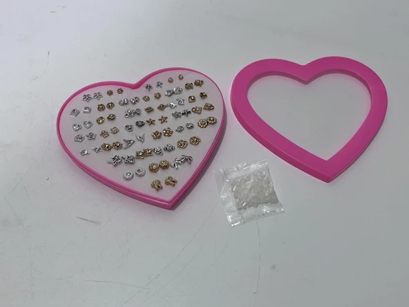 Gümüş ve Altın Renk Çeşitli Mini Küpe Seti 36 Çift - 3