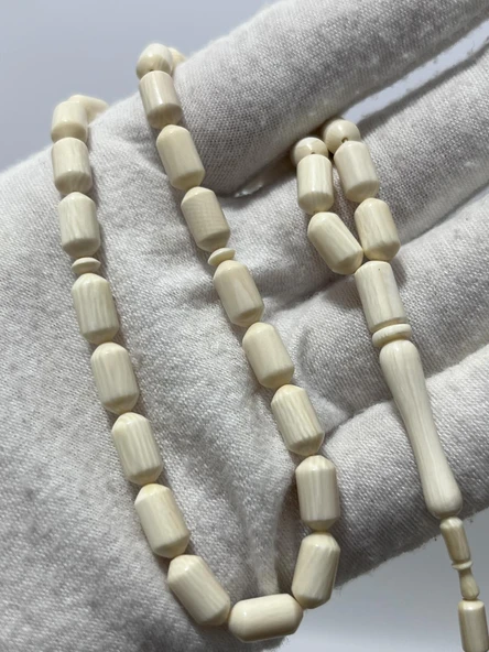 Kesme Fildişi Tesbih 12,61 Gram - Koleksiyonluk Fil Dişi Tespih - Resim 2