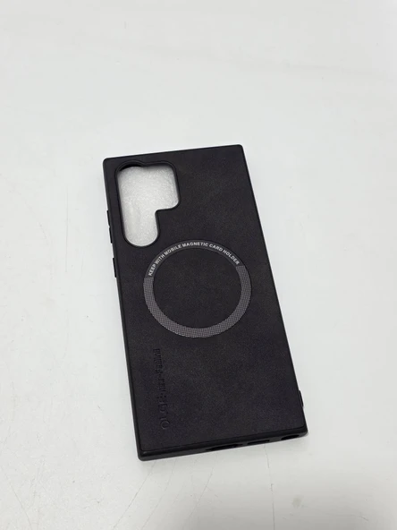 Oleg S23 Ultra Suni Deri Telefon Kılıfı Siyah - 2