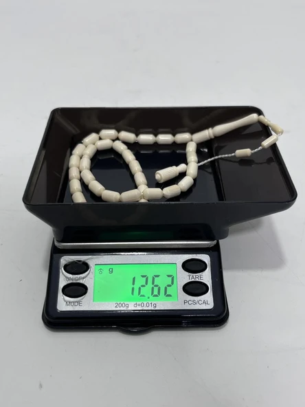 Kesme Fildişi Tesbih 12,61 Gram - Koleksiyonluk Fil Dişi Tespih - Resim 5