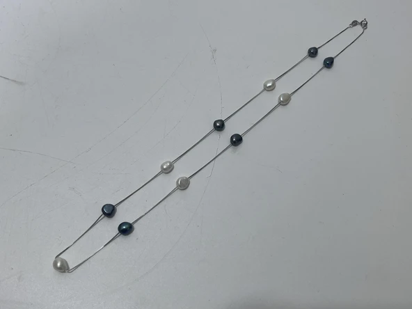 Ashiqi Doğal Barok İnci 925 Ayar Gümüş Kolye 6,85 Gram - 2