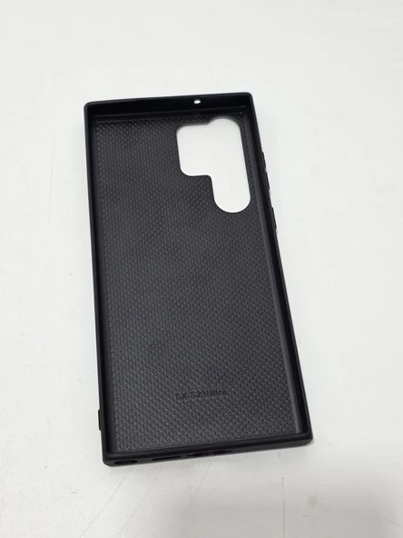 Oleg S23 Ultra Suni Deri Telefon Kılıfı Siyah - 3