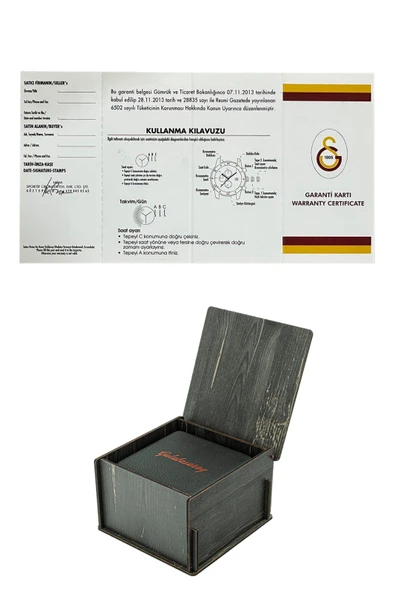 Galatasaray Orijinal Deri Kordonlu Multifonksiyonel Kol Saati Ahşap Kutulu - 7