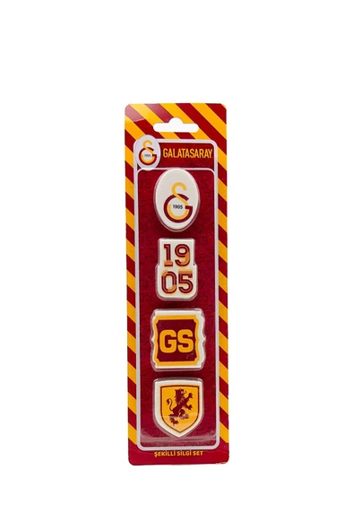 Galatasaray Orijinal Lisanslı Kalem Kalemtraş Bloknot Silgi Hediyelik Set - 3