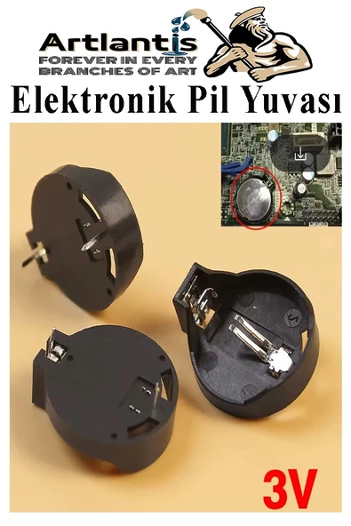 Elektronik Pil Yatağı 3 Volt 20 Adet CR2032 CR2025 CR2016 Para Düğme Pil Yatağı Rcb Pil Tutucu Bios Devre Kart - 3