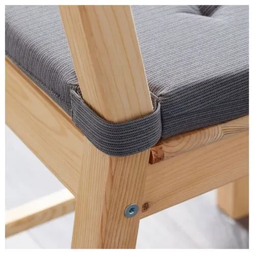 IKEA Justına 35/42x40 Cm Sandalye Minderi Gri Cırt cırtlı - 2