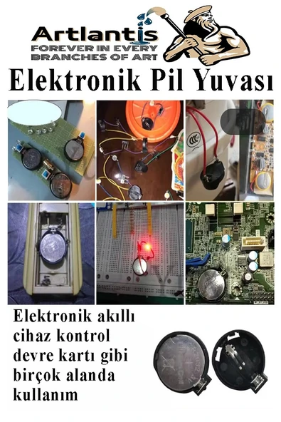Elektronik Pil Yatağı 3 Volt 20 Adet CR2032 CR2025 CR2016 Para Düğme Pil Yatağı Rcb Pil Tutucu Bios Devre Kart - 5