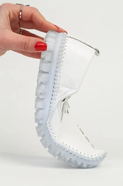 Ayakdaş Saraç Detaylı Hakiki Deri Kadın Babet Ayakkabı - Resim 2