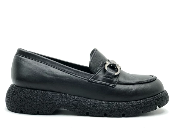 Ayakdaş 3755 Kalın Taban Kadın Loafer Hakiki Deri Babet Ayakkabı - Resim 3
