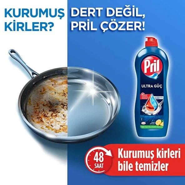 Pril Elde Yıkama Sıvı Bulaşık Deterjanı 4 x 675 gr Limon 5+ Etki, Kendinden Yağ Çözme Etkisi - 3