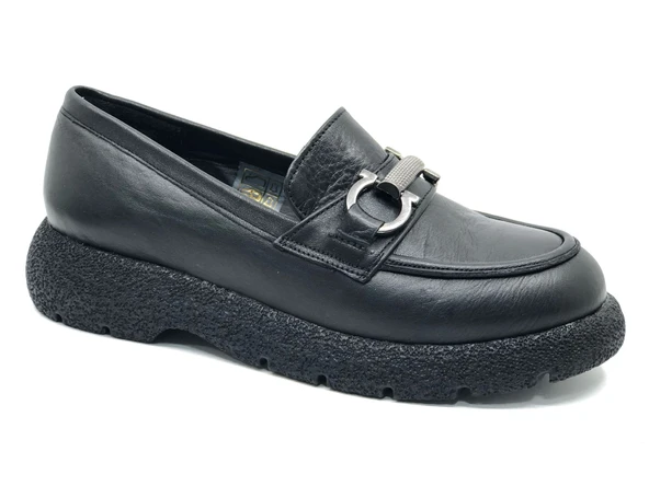 Ayakdaş 3755 Kalın Taban Kadın Loafer Hakiki Deri Babet Ayakkabı - Resim 4